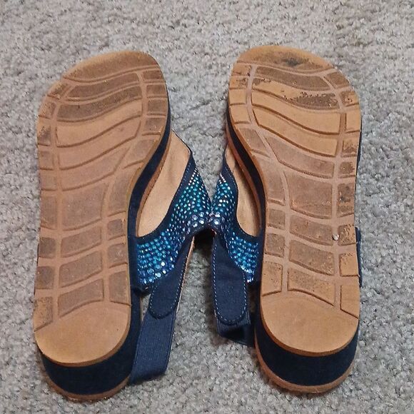 White Mountain Safari blue sandals  Sz 9.5 EUC - Picture 7 of 8